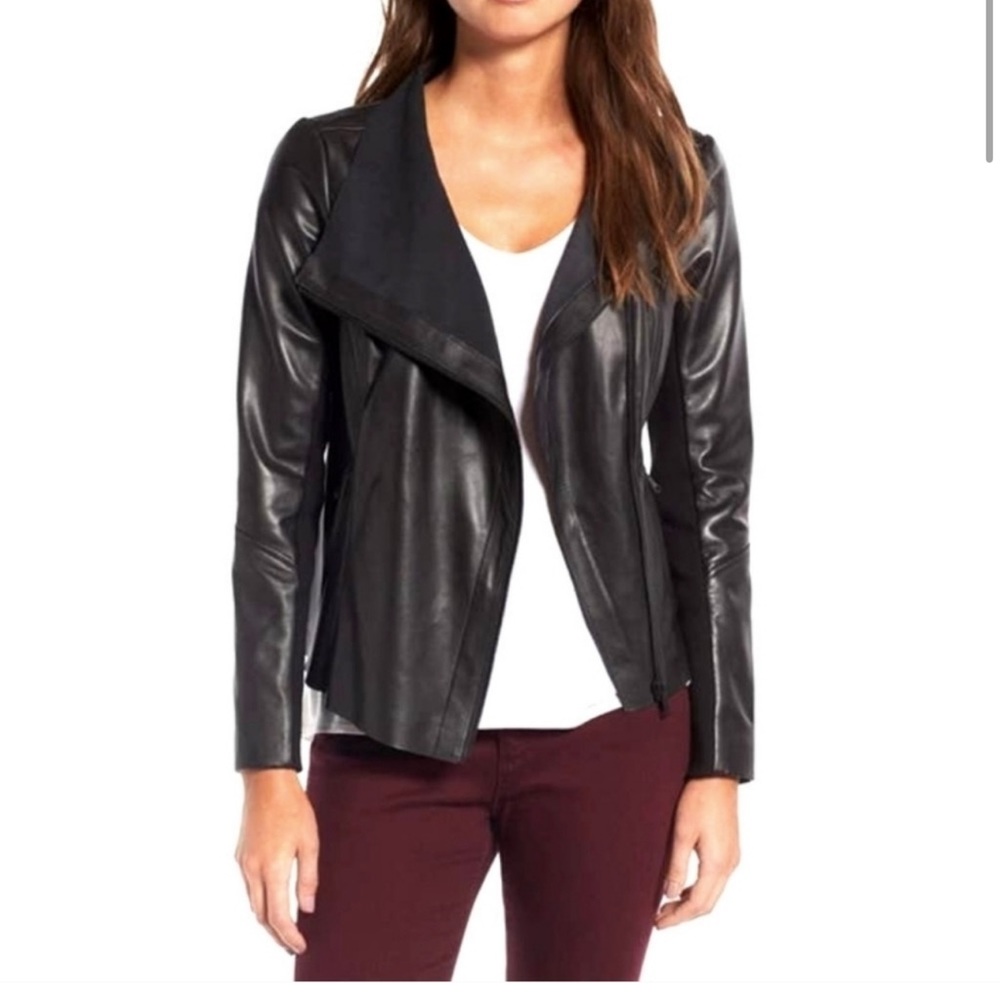 Trouvé Black Leather Jacket XS
